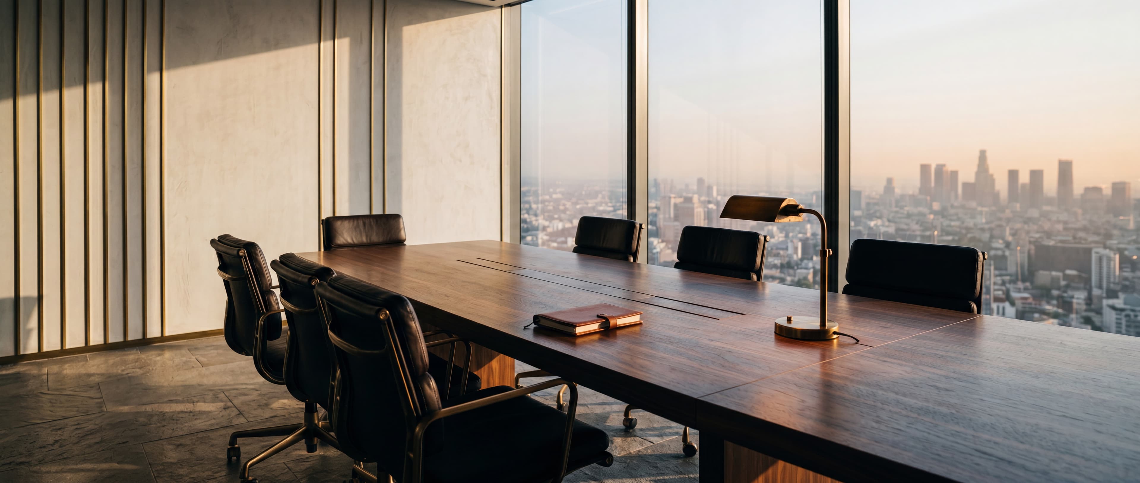 West Consulting boardroom at golden hour